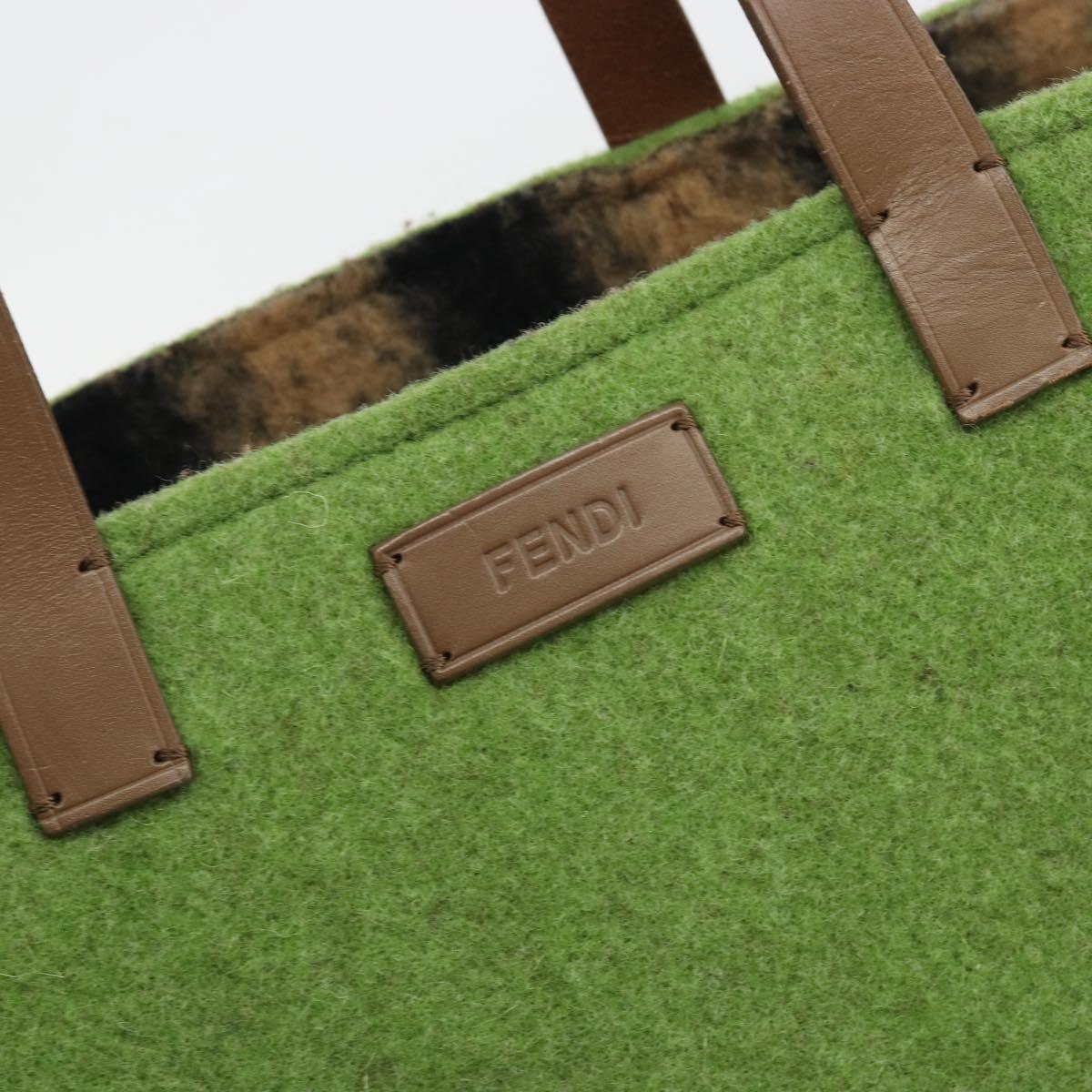 FENDI Tote Bag Wool Green Auth bs36321A - Jerrillo image 10
