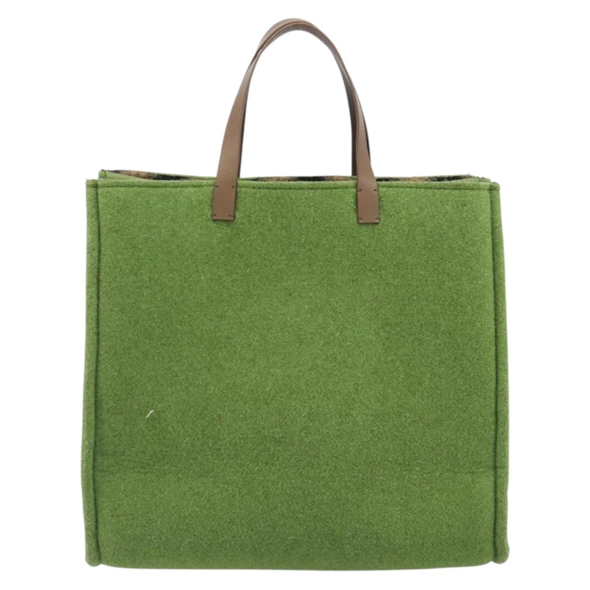 FENDI Tote Bag Wool Green Auth bs36321A - Jerrillo image 2
