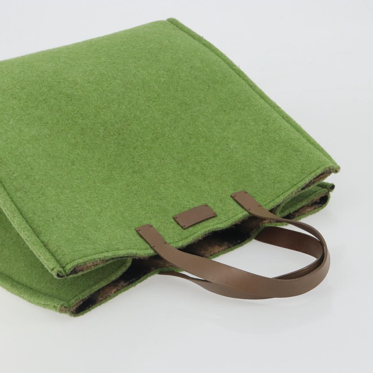 FENDI Tote Bag Wool Green Auth bs36321A - Jerrillo image 6