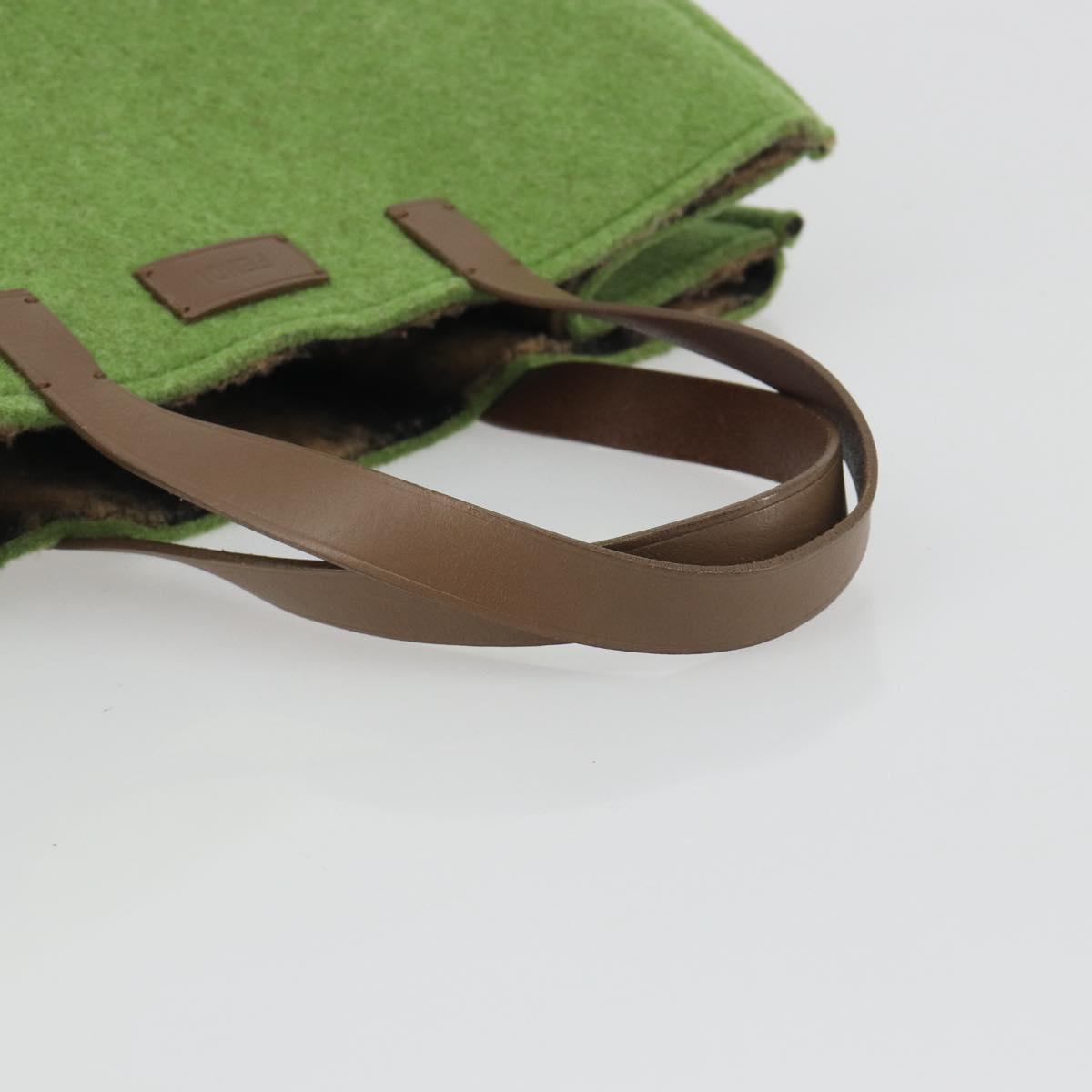 FENDI Tote Bag Wool Green Auth bs36321A - Jerrillo image 7