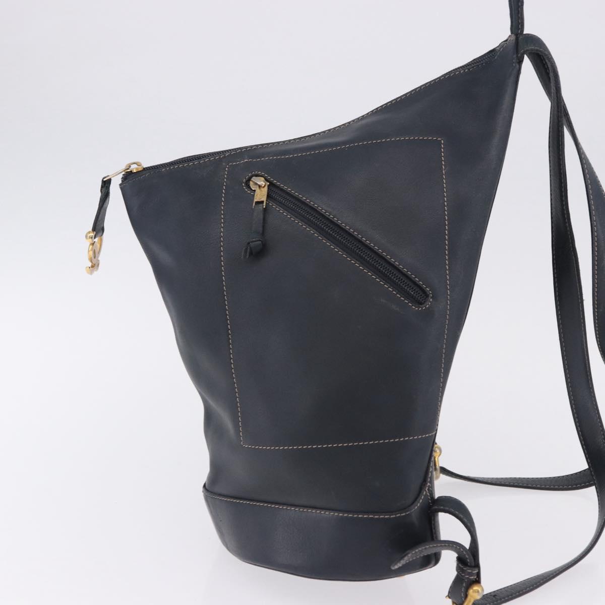 LOEWE Body Bag Leather Navy Gold Auth bs36326 - Jerrillo image 3