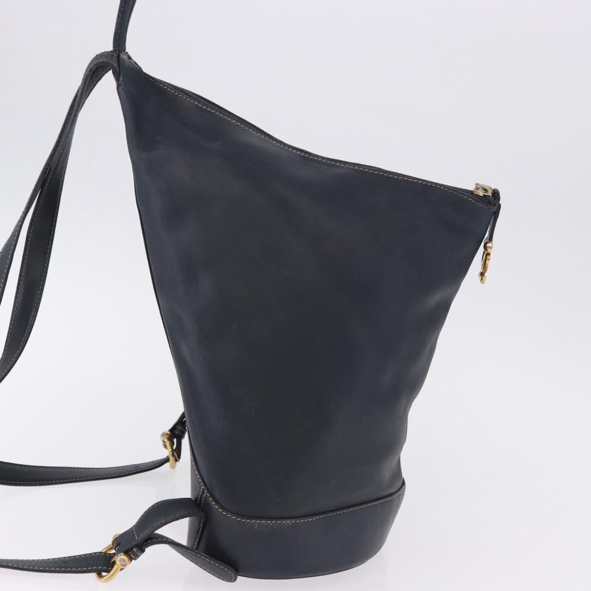 LOEWE Body Bag Leather Navy Gold Auth bs36326 - Jerrillo image 4