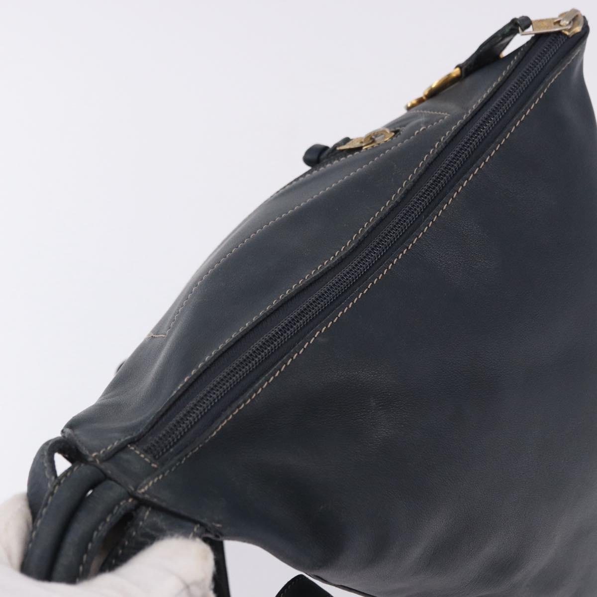 LOEWE Body Bag Leather Navy Gold Auth bs36326 - Jerrillo image 6
