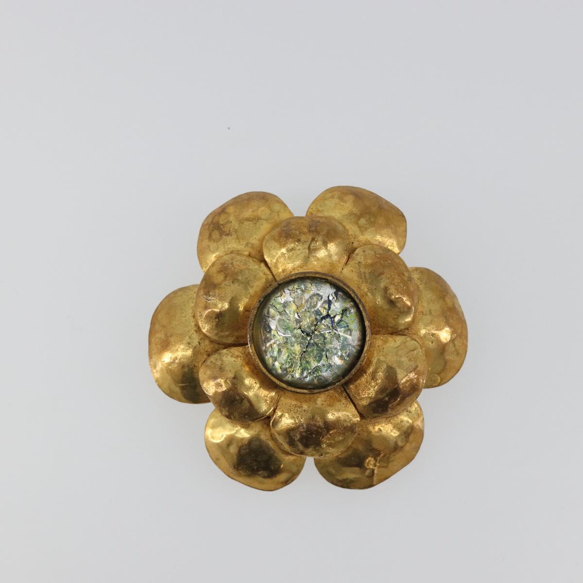 CHANEL Vintage Camellia Brooch Metal Gold Tone CC Auth bs36343V - Jerrillo image 2