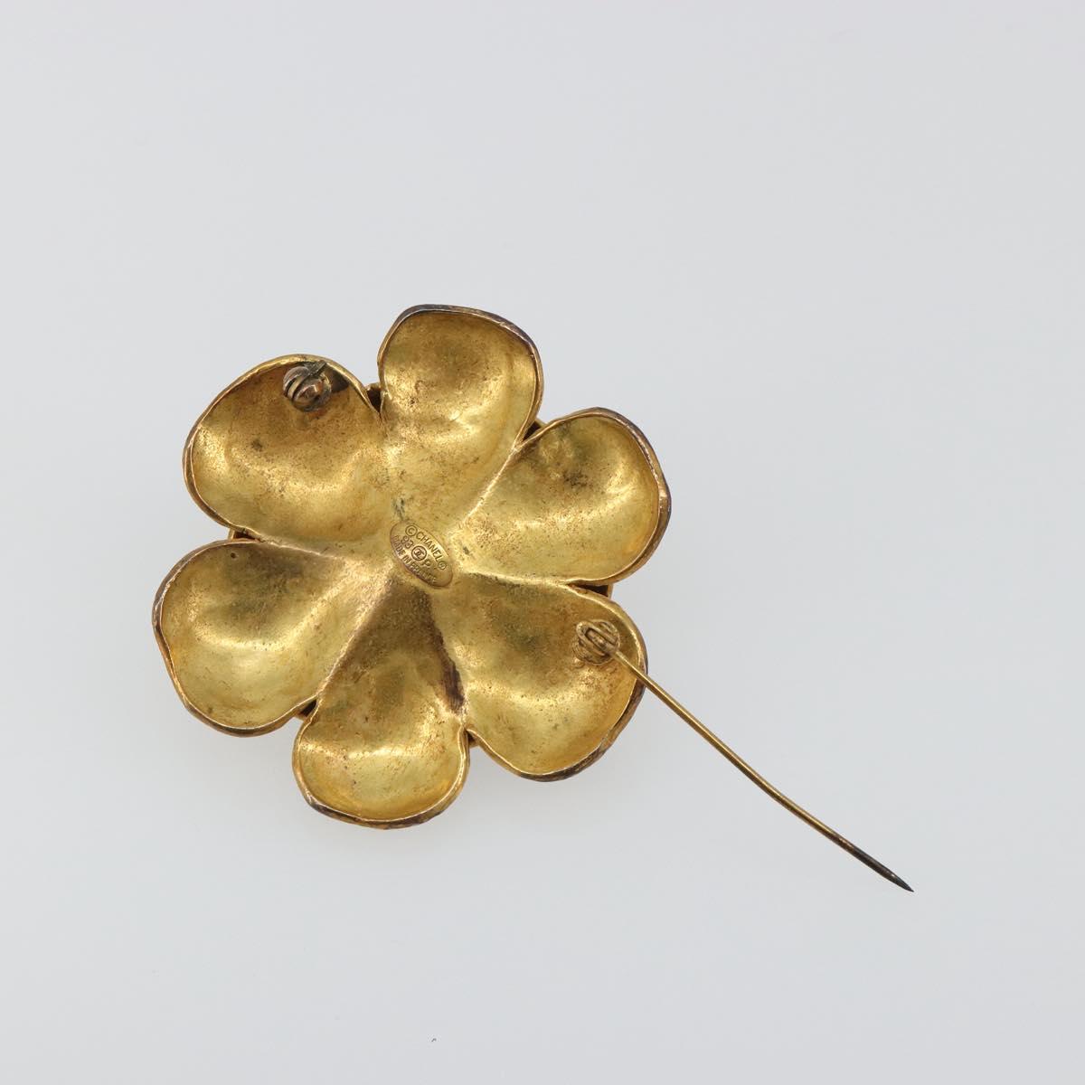 CHANEL Vintage Camellia Brooch Metal Gold Tone CC Auth bs36343V - Jerrillo image 6