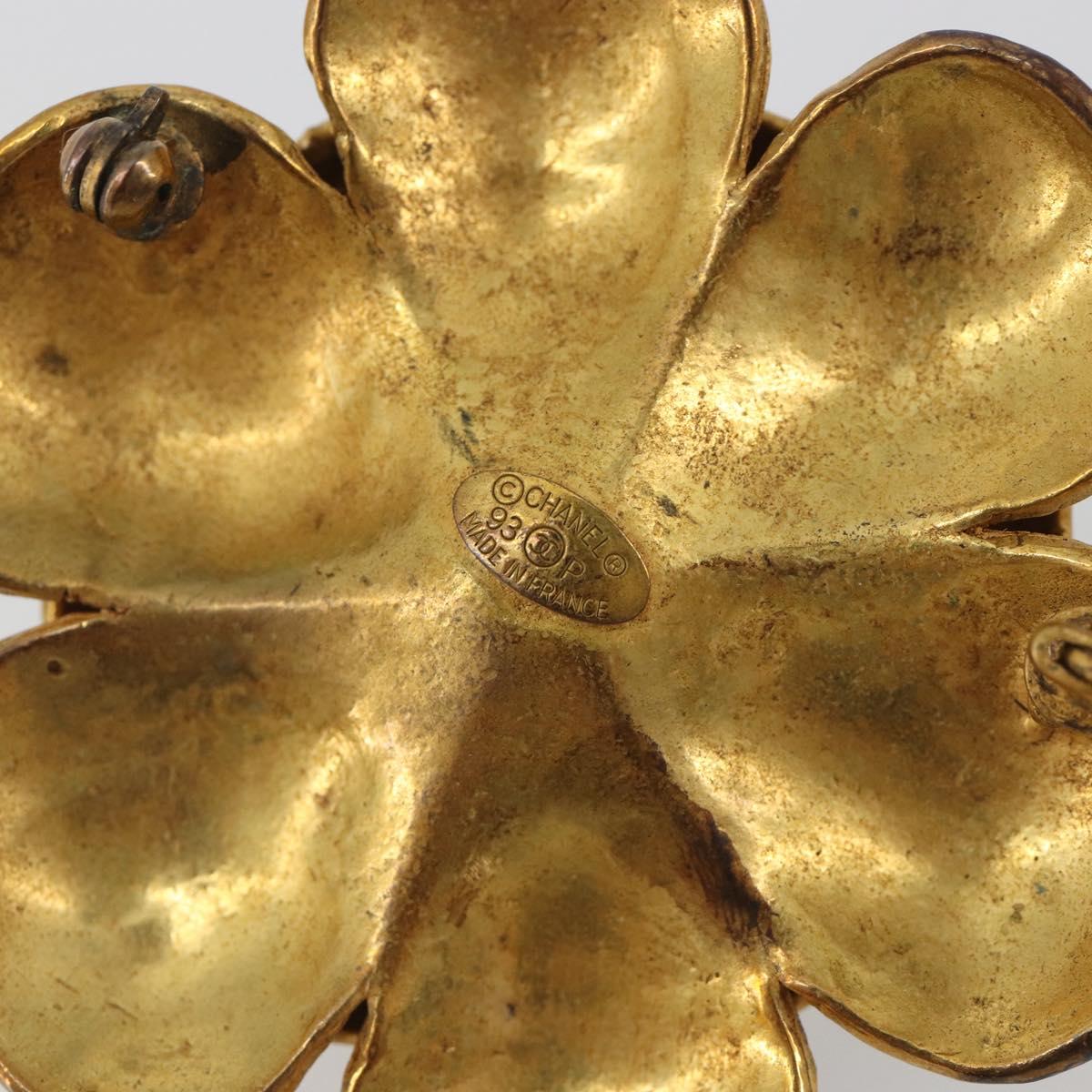 CHANEL Vintage Camellia Brooch Metal Gold Tone CC Auth bs36343V - Jerrillo image 8