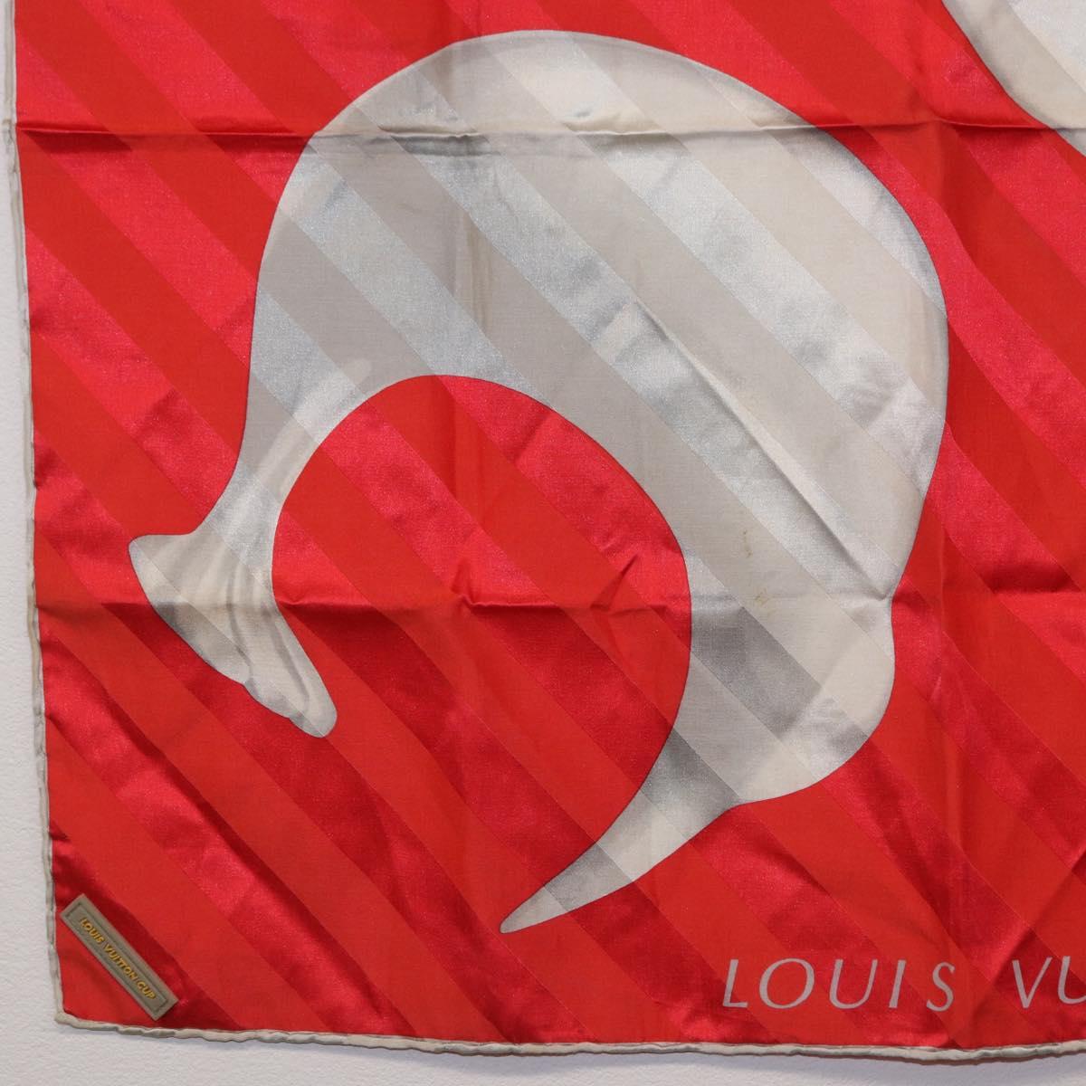 LOUIS VUITTON LV Cup 2000 Scarf Silk Red LV Auth bs36345 - Jerrillo image 4