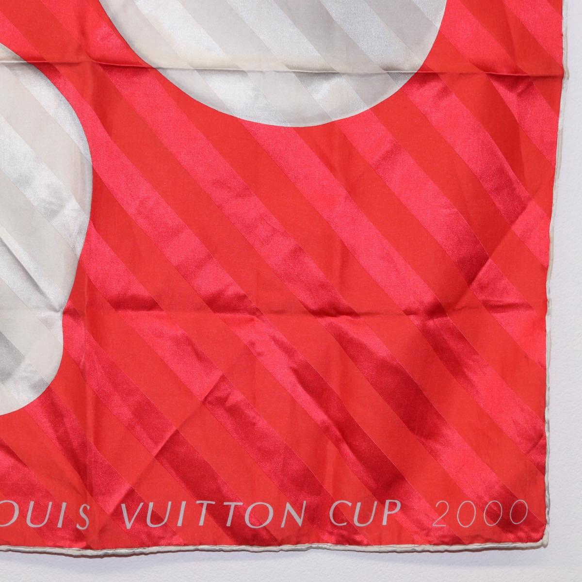 LOUIS VUITTON LV Cup 2000 Scarf Silk Red LV Auth bs36345 - Jerrillo image 5