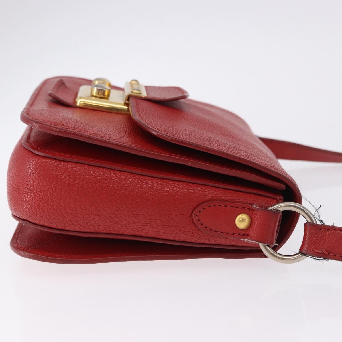 Miu Miu Shoulder Bag Leather Red Gold Auth bs36460 - Jerrillo image 4