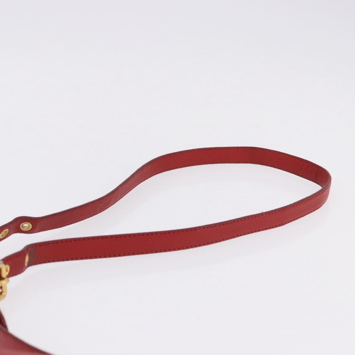Miu Miu Shoulder Bag Leather Red Gold Auth bs36460 - Jerrillo image 7