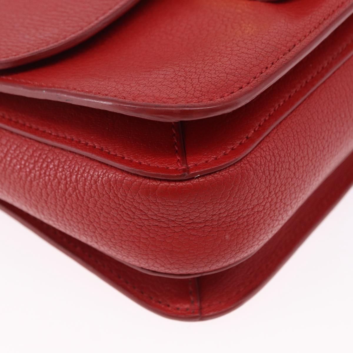 Miu Miu Shoulder Bag Leather Red Gold Auth bs36460 - Jerrillo image 9