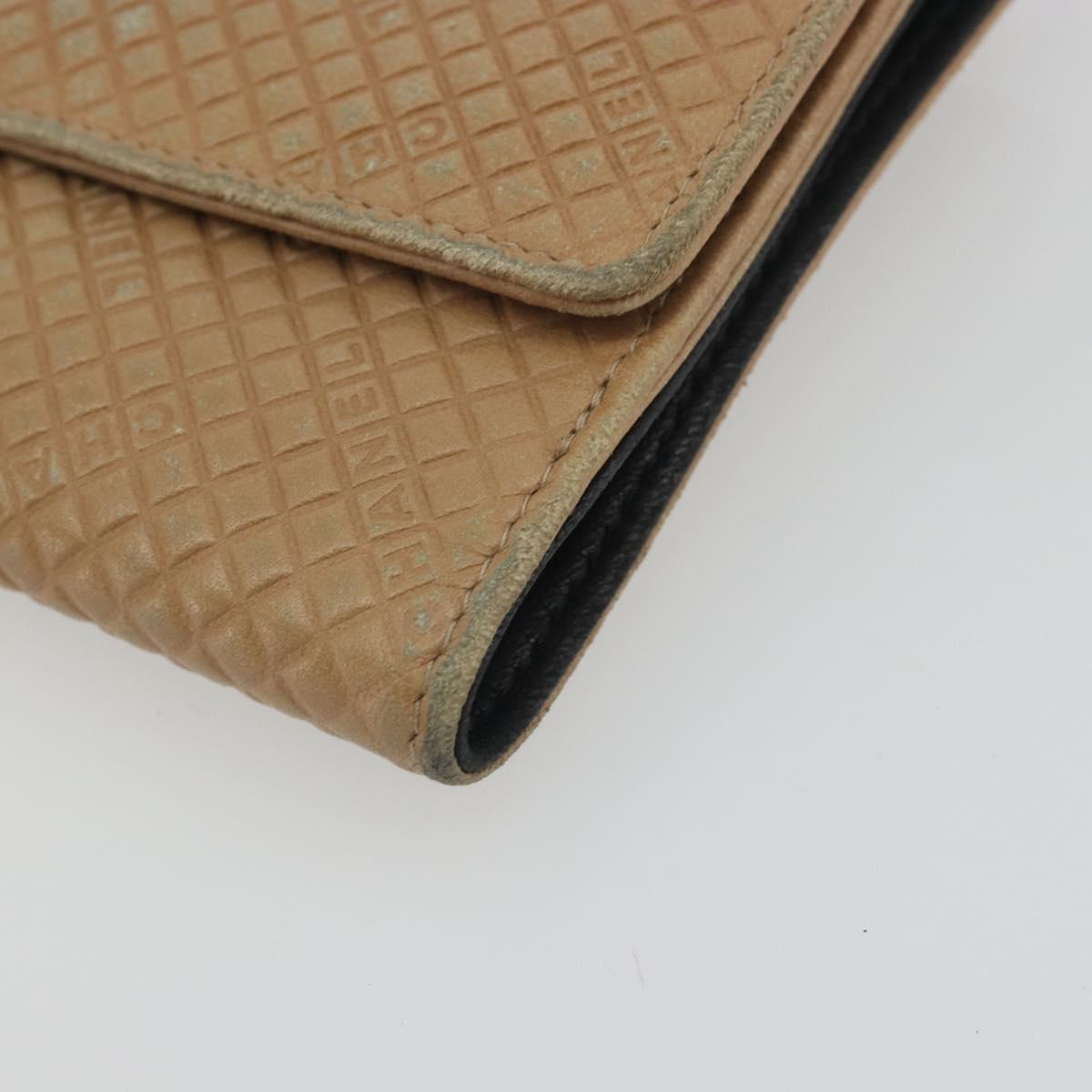 CHANEL Choco Bar line Wallet Leather Beige CC Auth bs36636 - Jerrillo image 10