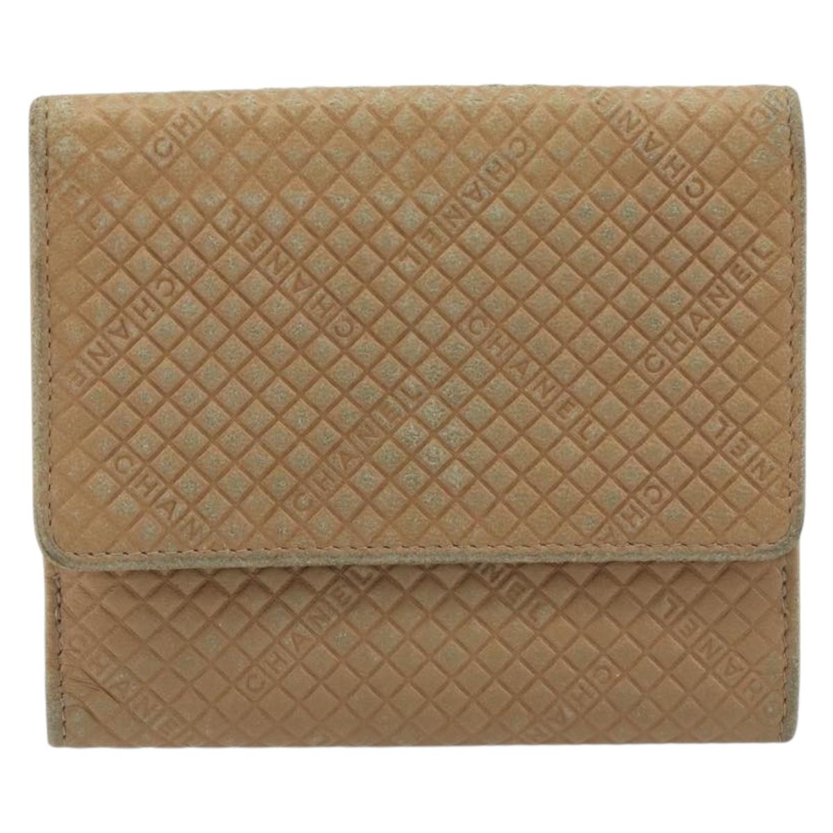 CHANEL Choco Bar line Wallet Leather Beige CC Auth bs36636 - Jerrillo image 3