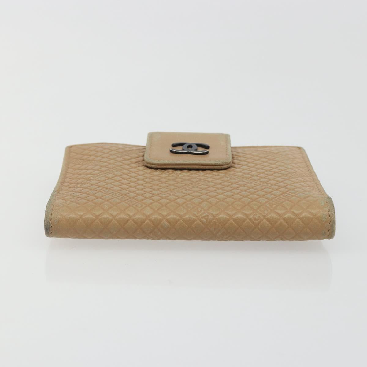 CHANEL Choco Bar line Wallet Leather Beige CC Auth bs36636 - Jerrillo image 7