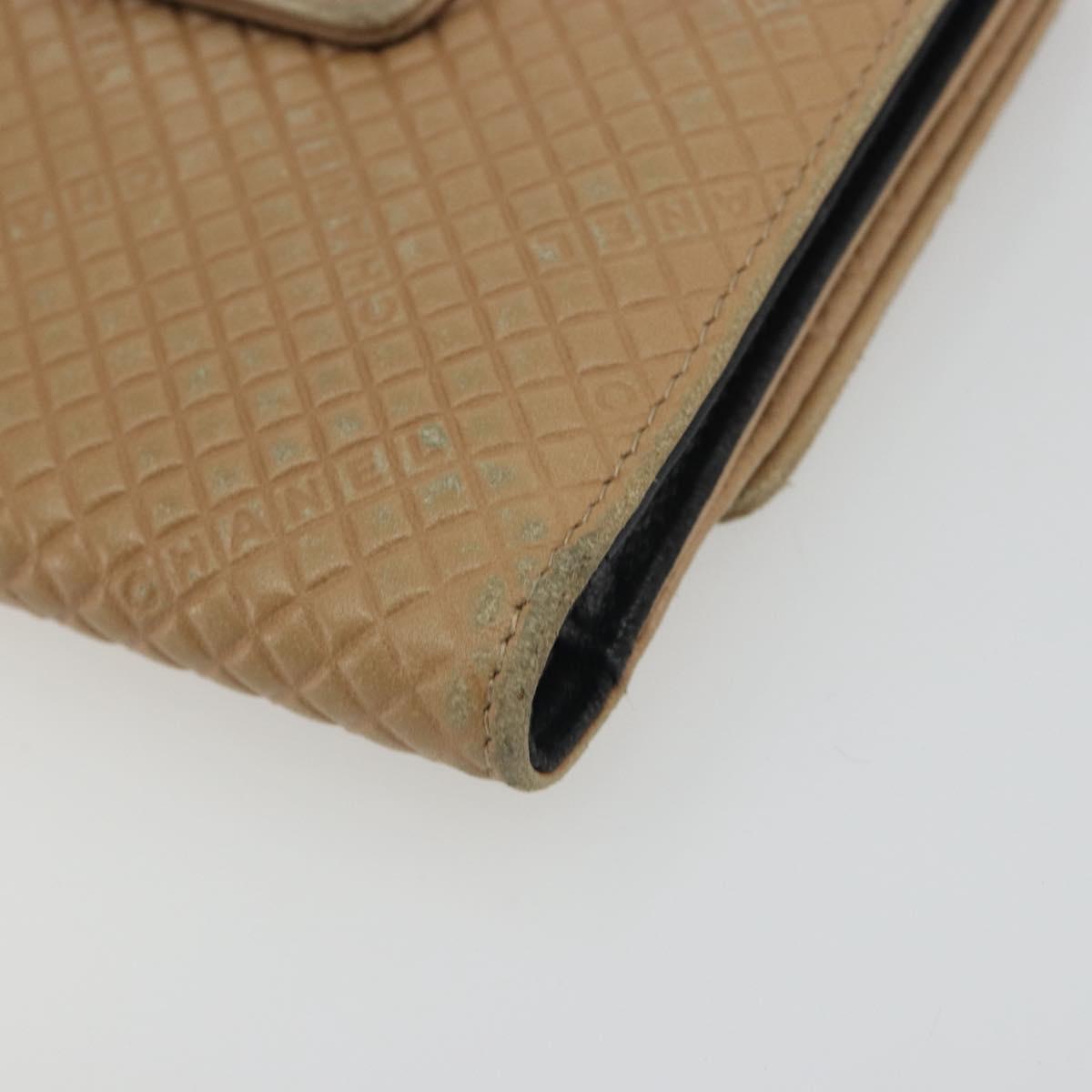 CHANEL Choco Bar line Wallet Leather Beige CC Auth bs36636 - Jerrillo image 8