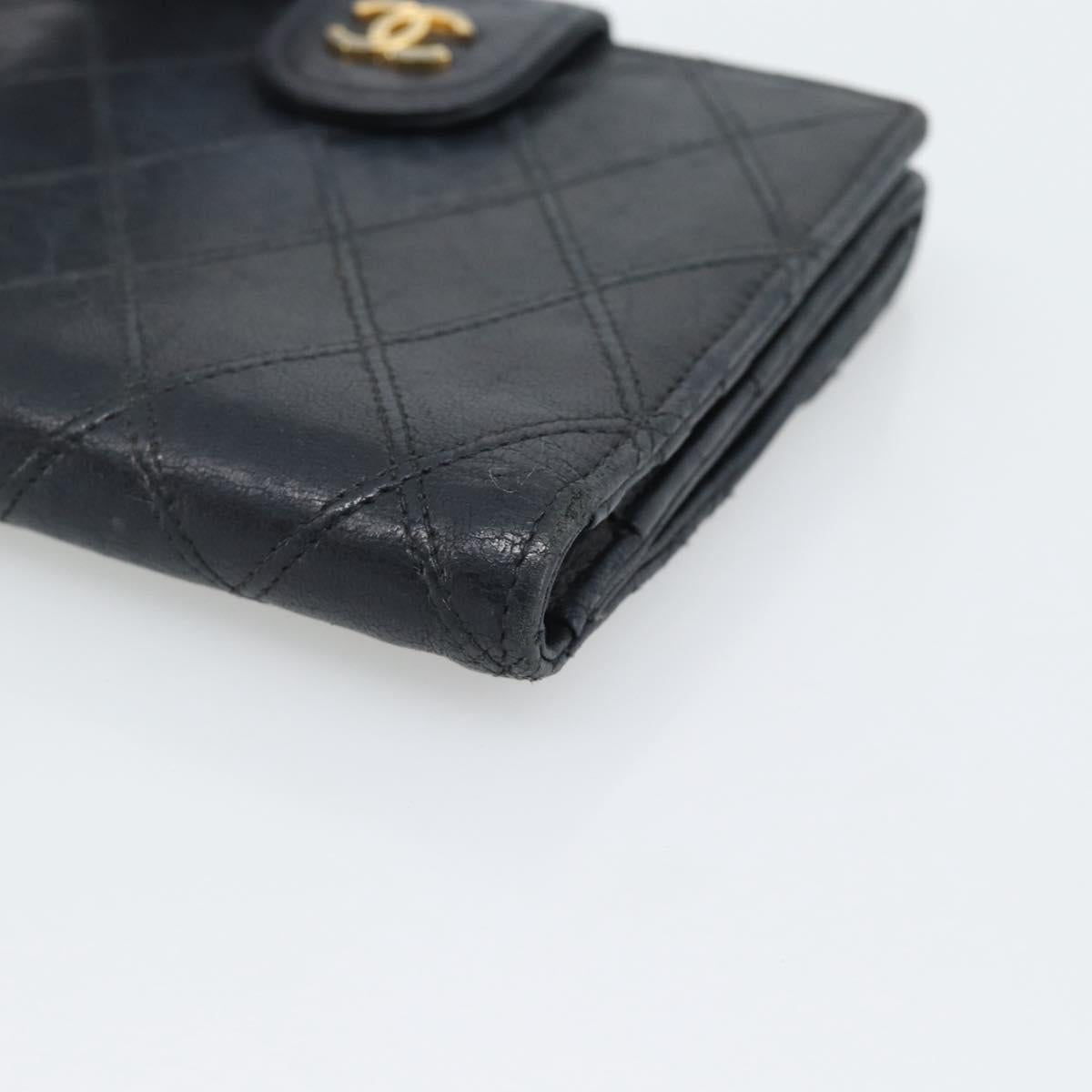 CHANEL Bicolore Bifold Wallet Lamb Skin Black CC Auth bs36637 - Jerrillo image 10
