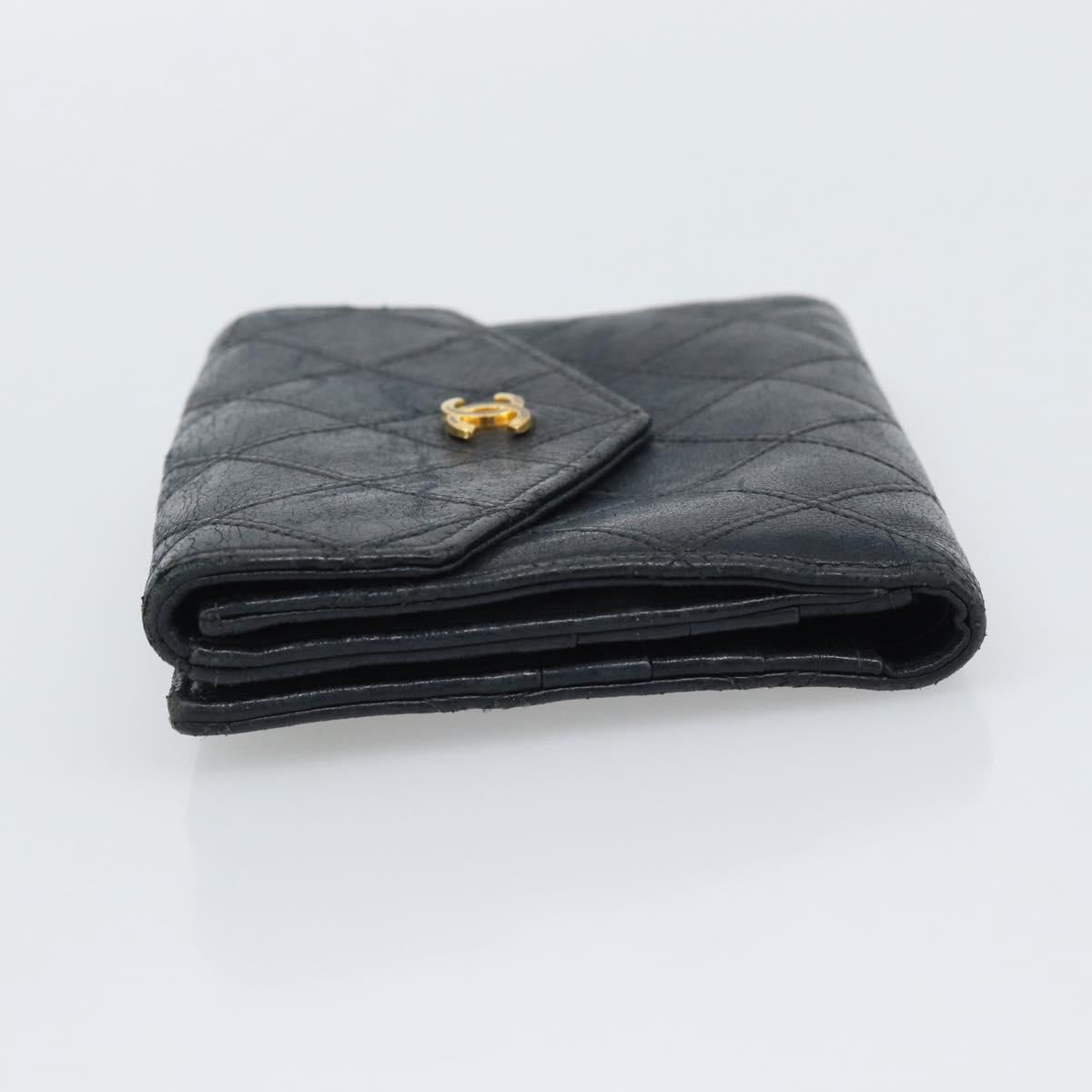 CHANEL Bicolore Bifold Wallet Lamb Skin Black CC Auth bs36637 - Jerrillo image 4