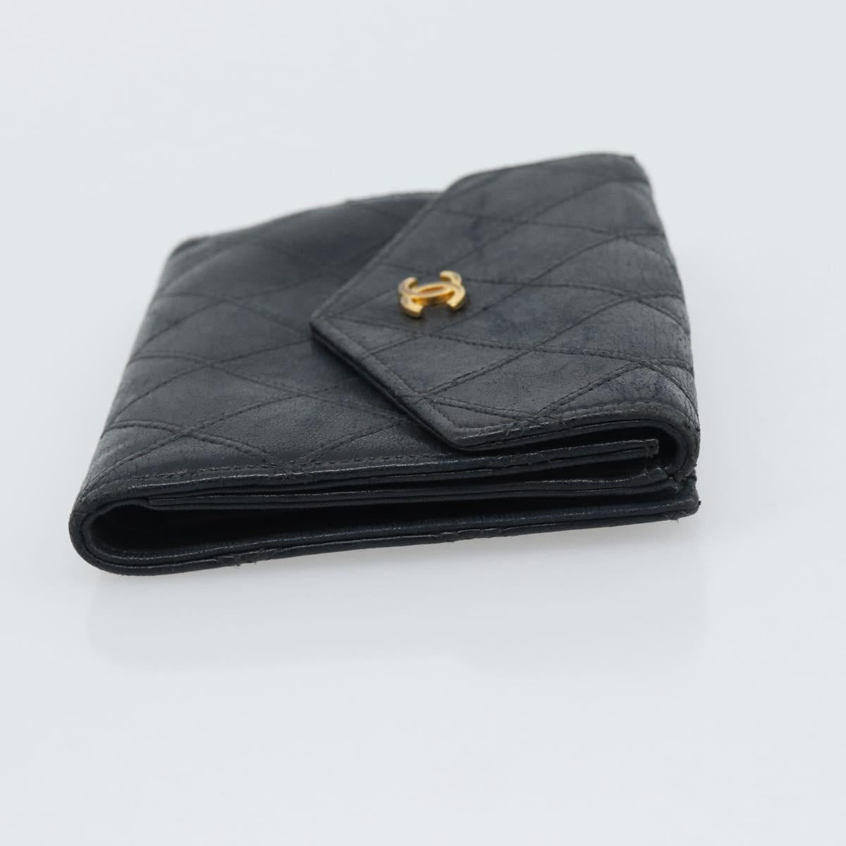 CHANEL Bicolore Bifold Wallet Lamb Skin Black CC Auth bs36637 - Jerrillo image 5
