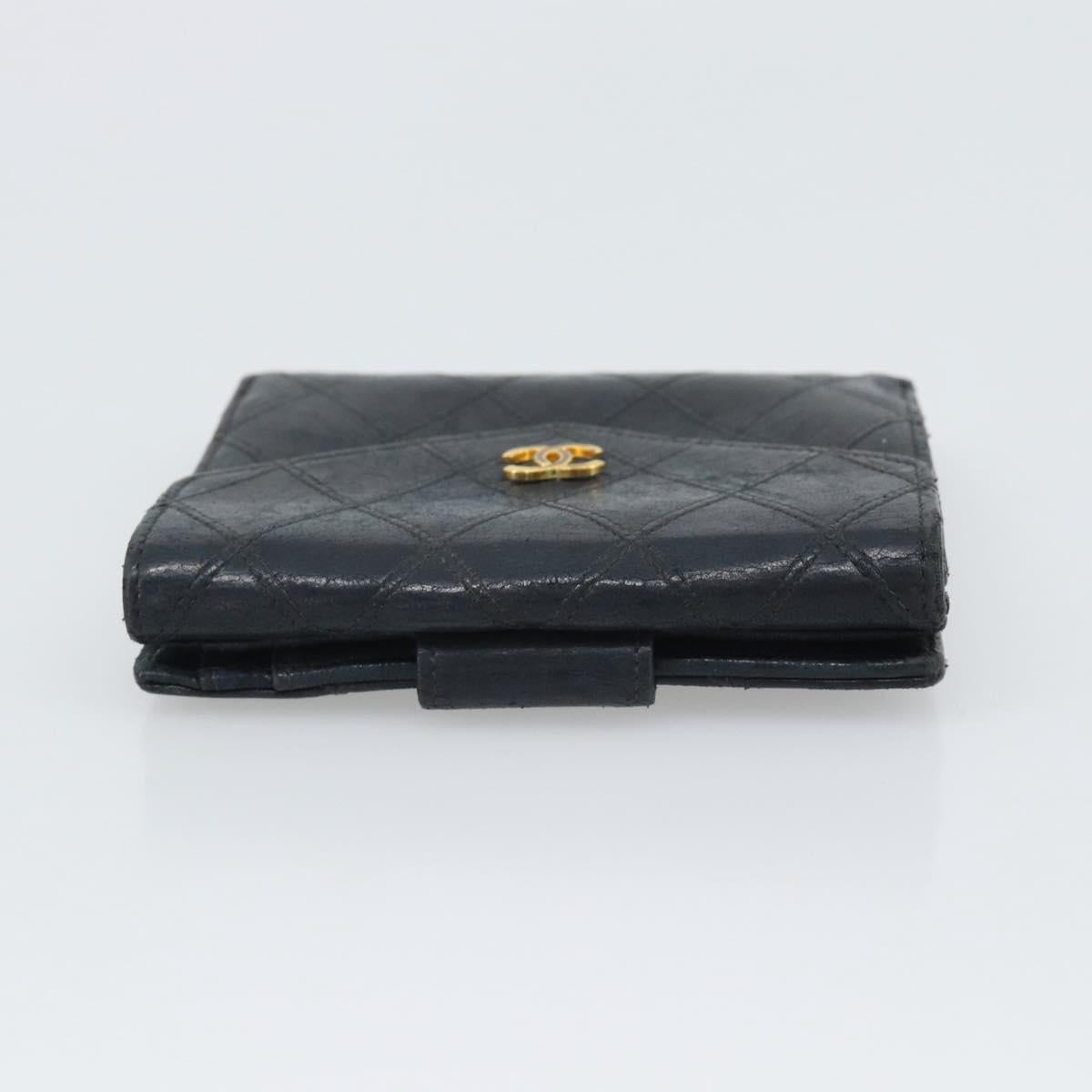 CHANEL Bicolore Bifold Wallet Lamb Skin Black CC Auth bs36637 - Jerrillo image 6