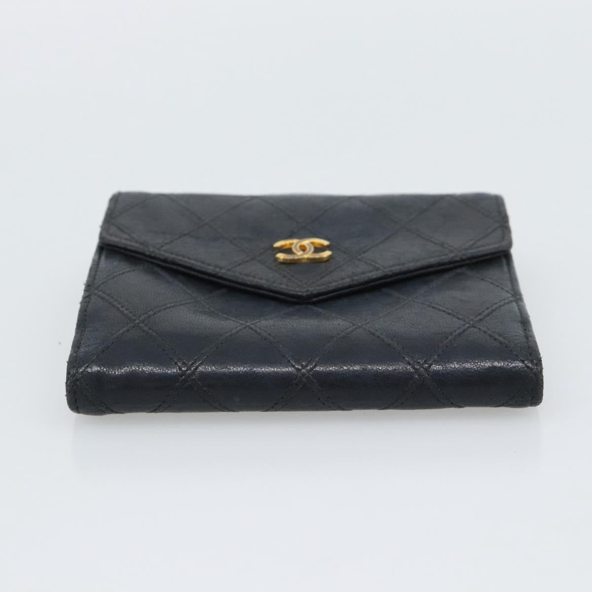CHANEL Bicolore Bifold Wallet Lamb Skin Black CC Auth bs36637 - Jerrillo image 7