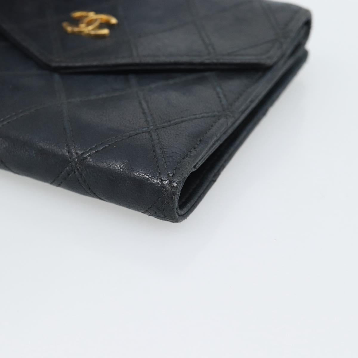 CHANEL Bicolore Bifold Wallet Lamb Skin Black CC Auth bs36637 - Jerrillo image 8