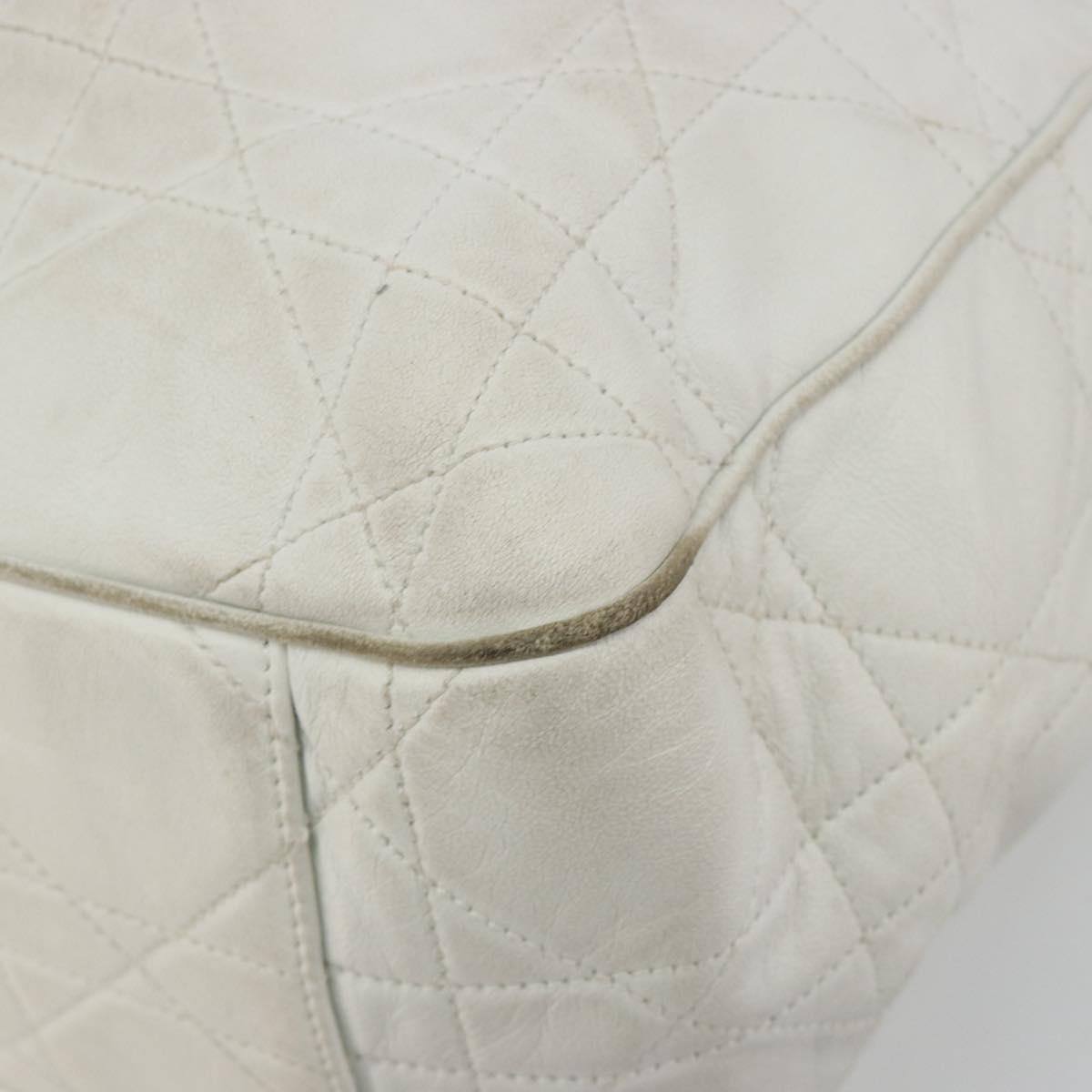Christian Dior Canage Tote Bag Leather White Silver Auth bs36672A - Jerrillo image 10