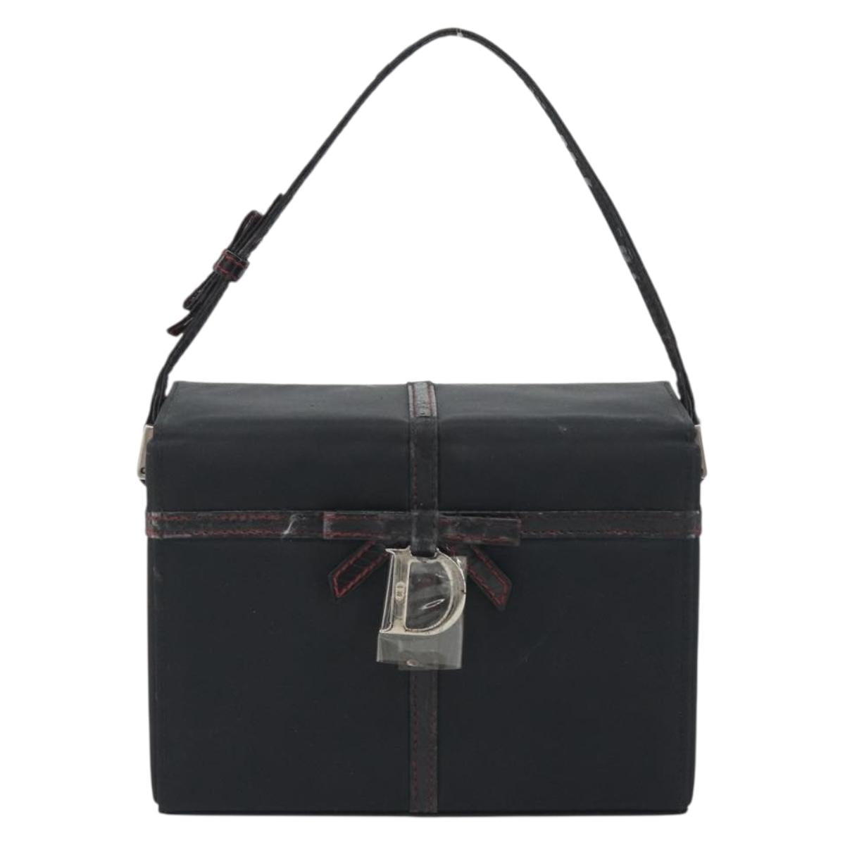 Christian Dior Hand Bag Nylon Black Silver Auth bs36673 - Jerrillo image 2