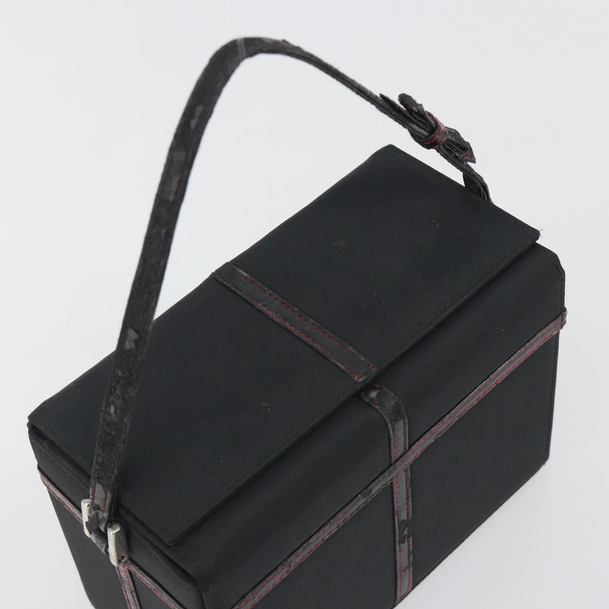 Christian Dior Hand Bag Nylon Black Silver Auth bs36673 - Jerrillo image 6