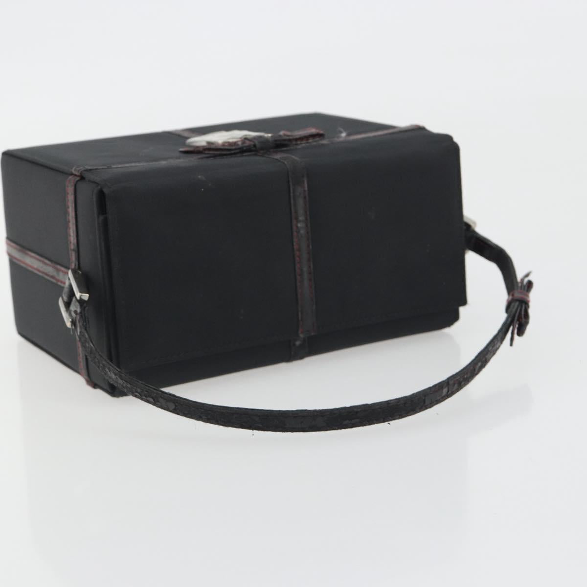 Christian Dior Hand Bag Nylon Black Silver Auth bs36673 - Jerrillo image 7