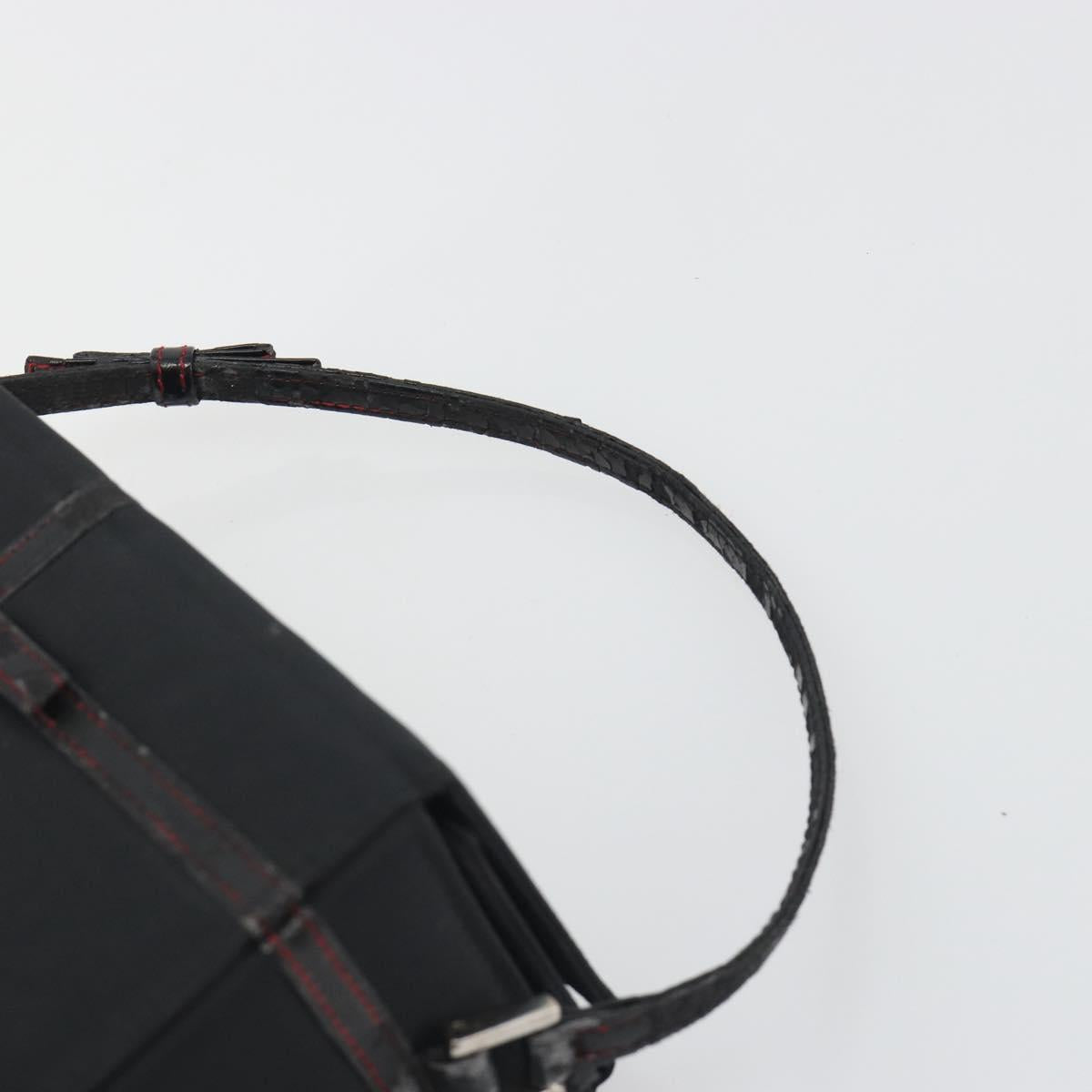 Christian Dior Hand Bag Nylon Black Silver Auth bs36673 - Jerrillo image 8
