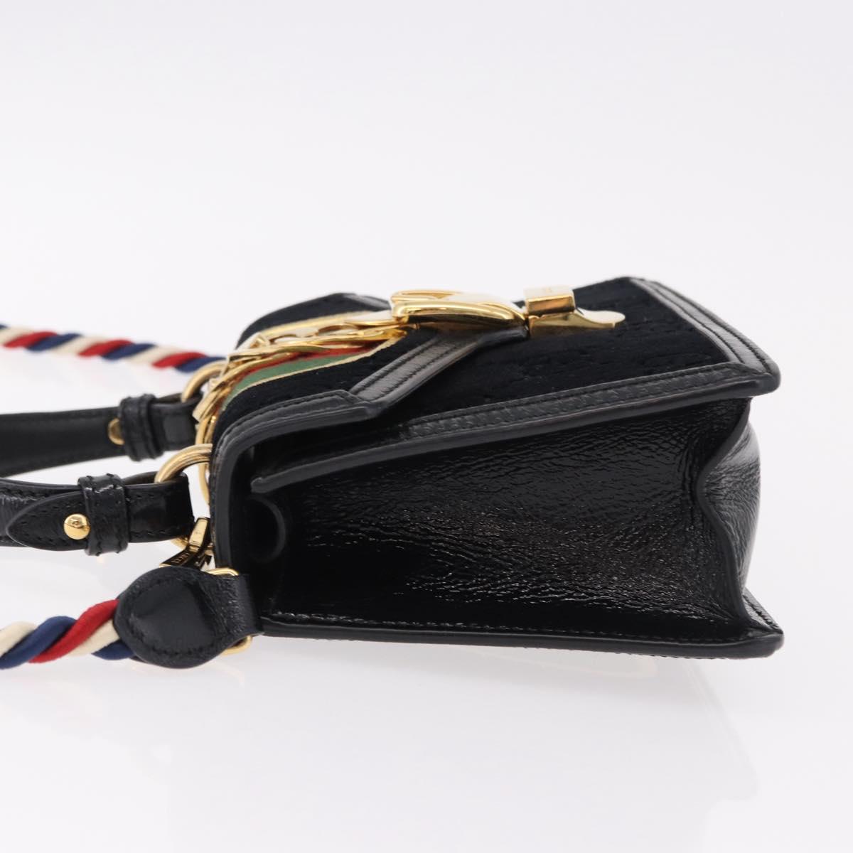 GUCCI GG Canvas Web Sherry Line Bag Velvet 2way Black Gold 470270 Auth ep15093A - Jerrillo image 5