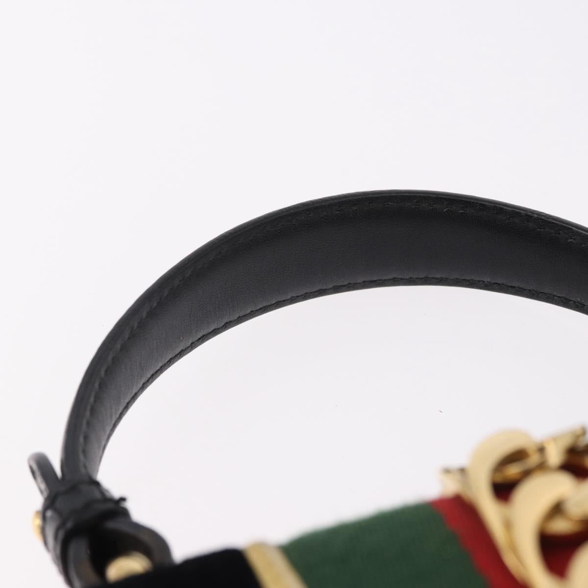 GUCCI GG Canvas Web Sherry Line Bag Velvet 2way Black Gold 470270 Auth ep15093A - Jerrillo image 8