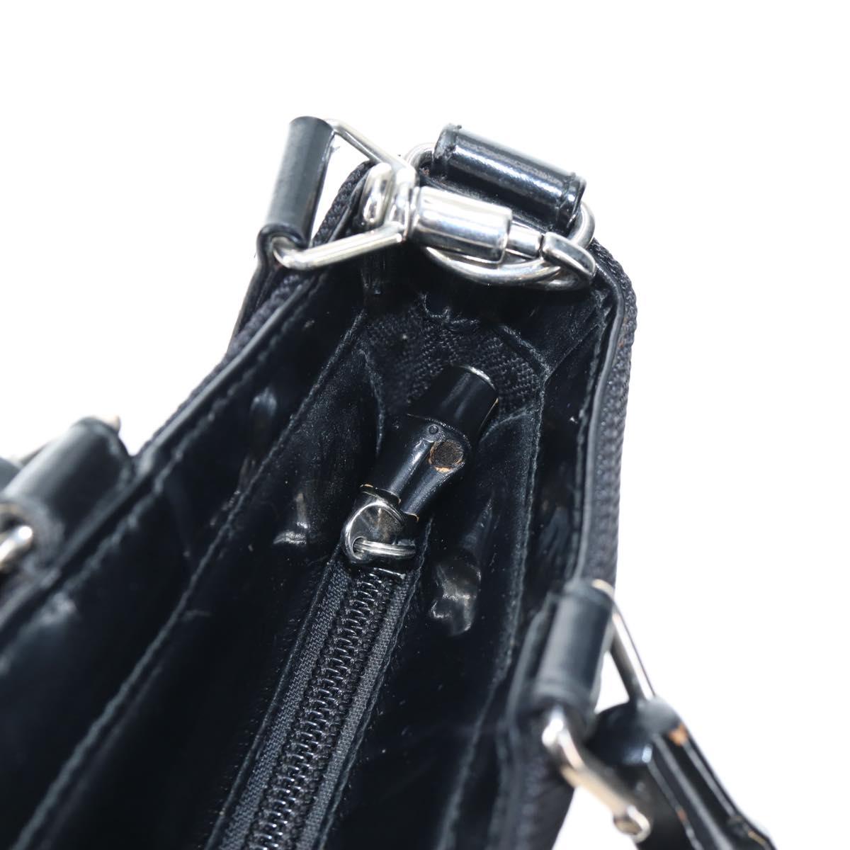 GUCCI Bamboo Hand Bag Canvas 2way Black Silver 002 1998 0353 Auth ep15105 - Jerrillo image 10