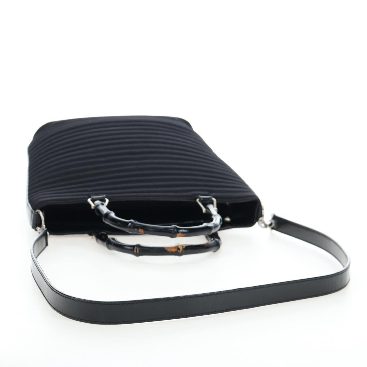 GUCCI Bamboo Hand Bag Canvas 2way Black Silver 002 1998 0353 Auth ep15105 - Jerrillo image 9