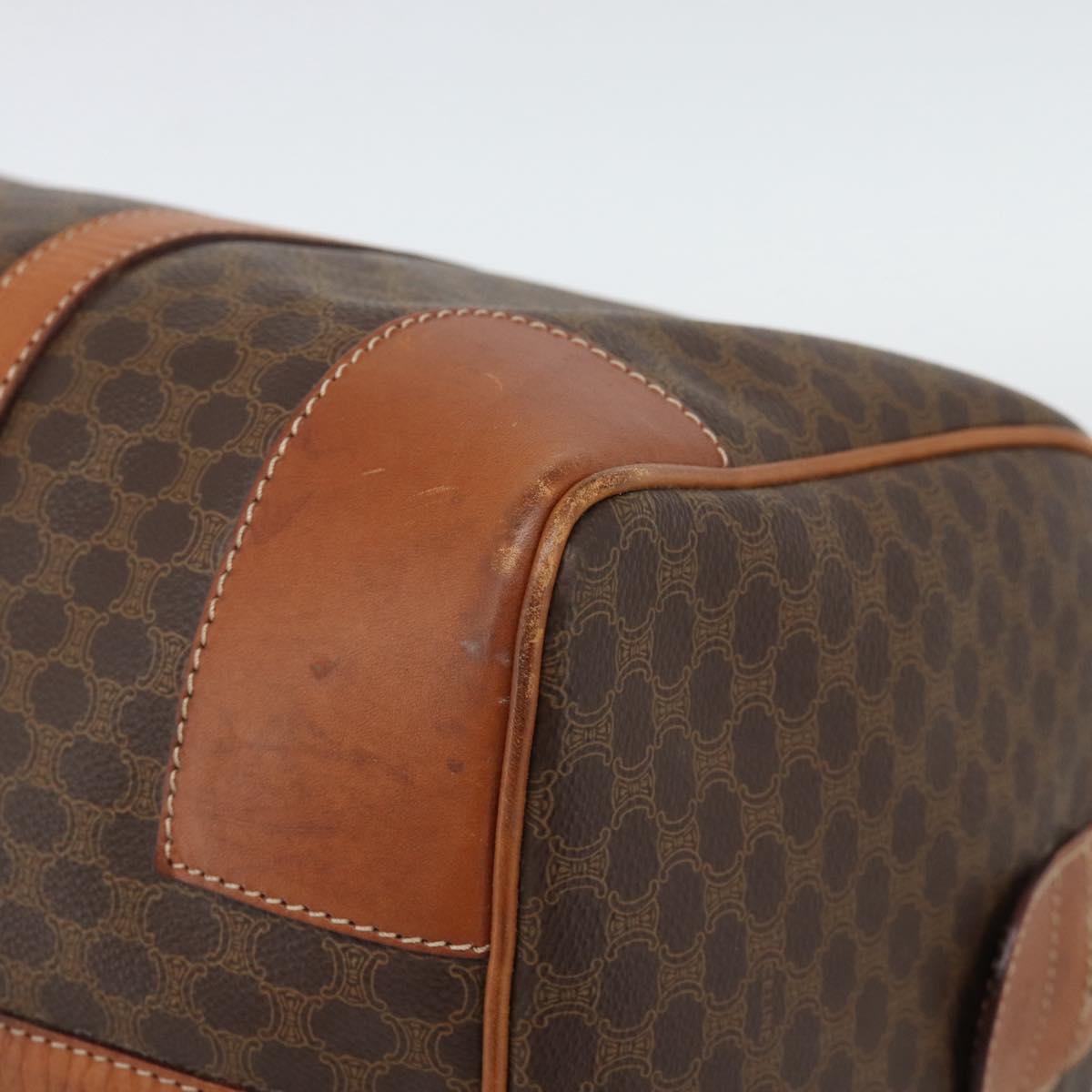 CELINE Macadam Boston Bag PVC Leather Brown Gold Tone Auth ep15169 - Jerrillo image 9
