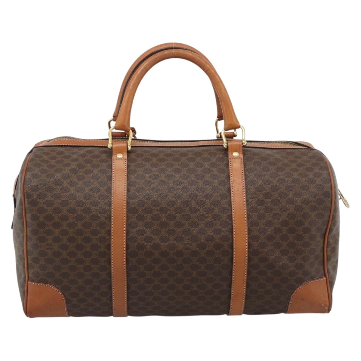 CELINE Macadam Boston Bag PVC Leather Brown Gold Tone Auth ep15169 - Jerrillo image 2