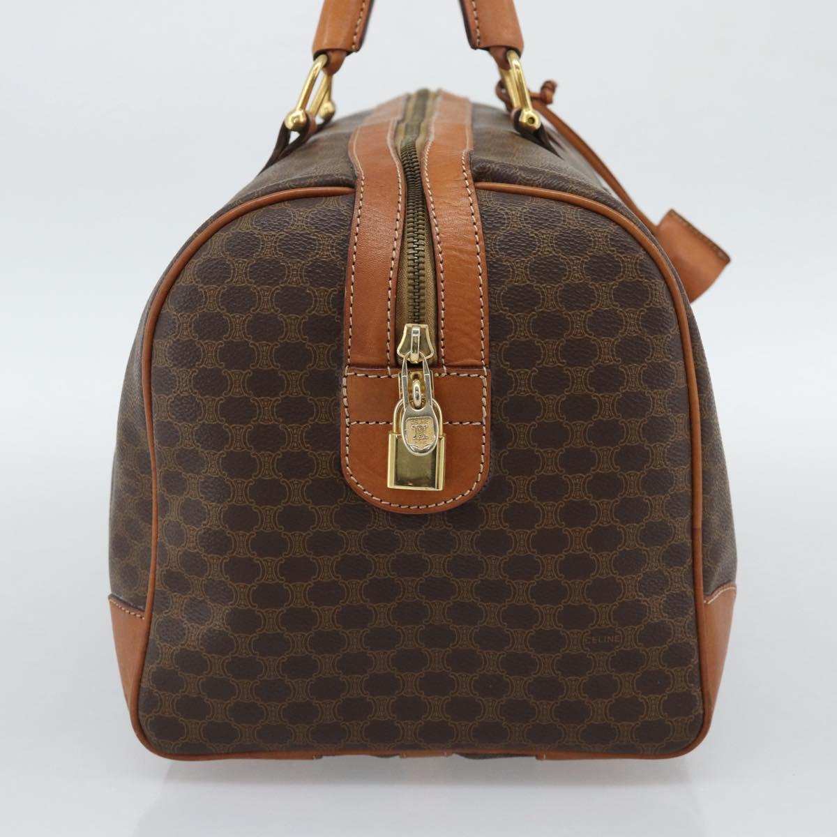 CELINE Macadam Boston Bag PVC Leather Brown Gold Tone Auth ep15169 - Jerrillo image 3