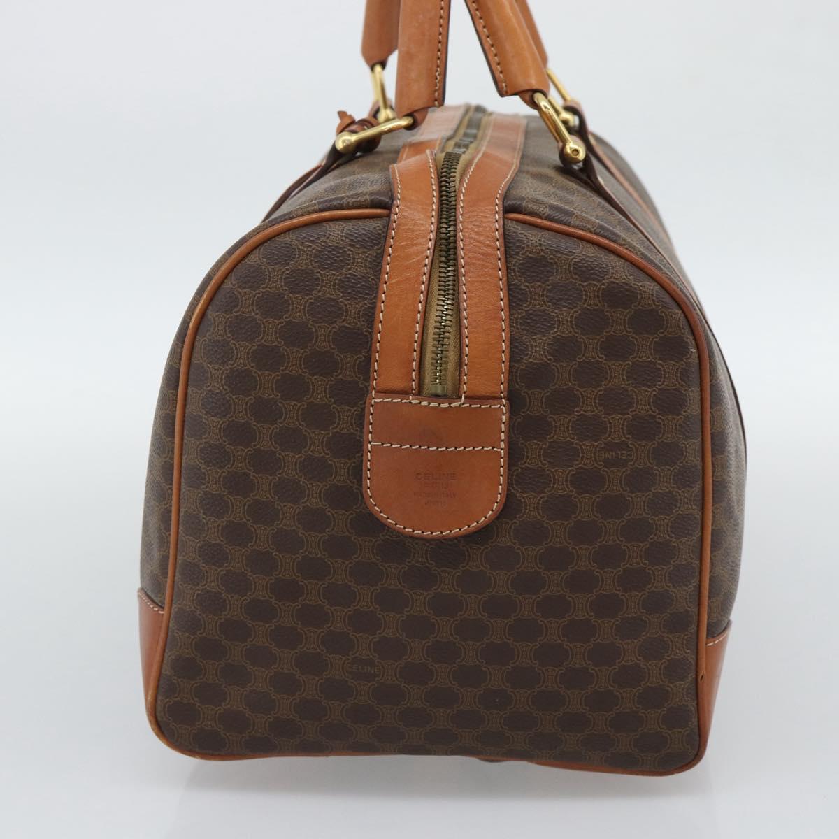 CELINE Macadam Boston Bag PVC Leather Brown Gold Tone Auth ep15169 - Jerrillo image 4