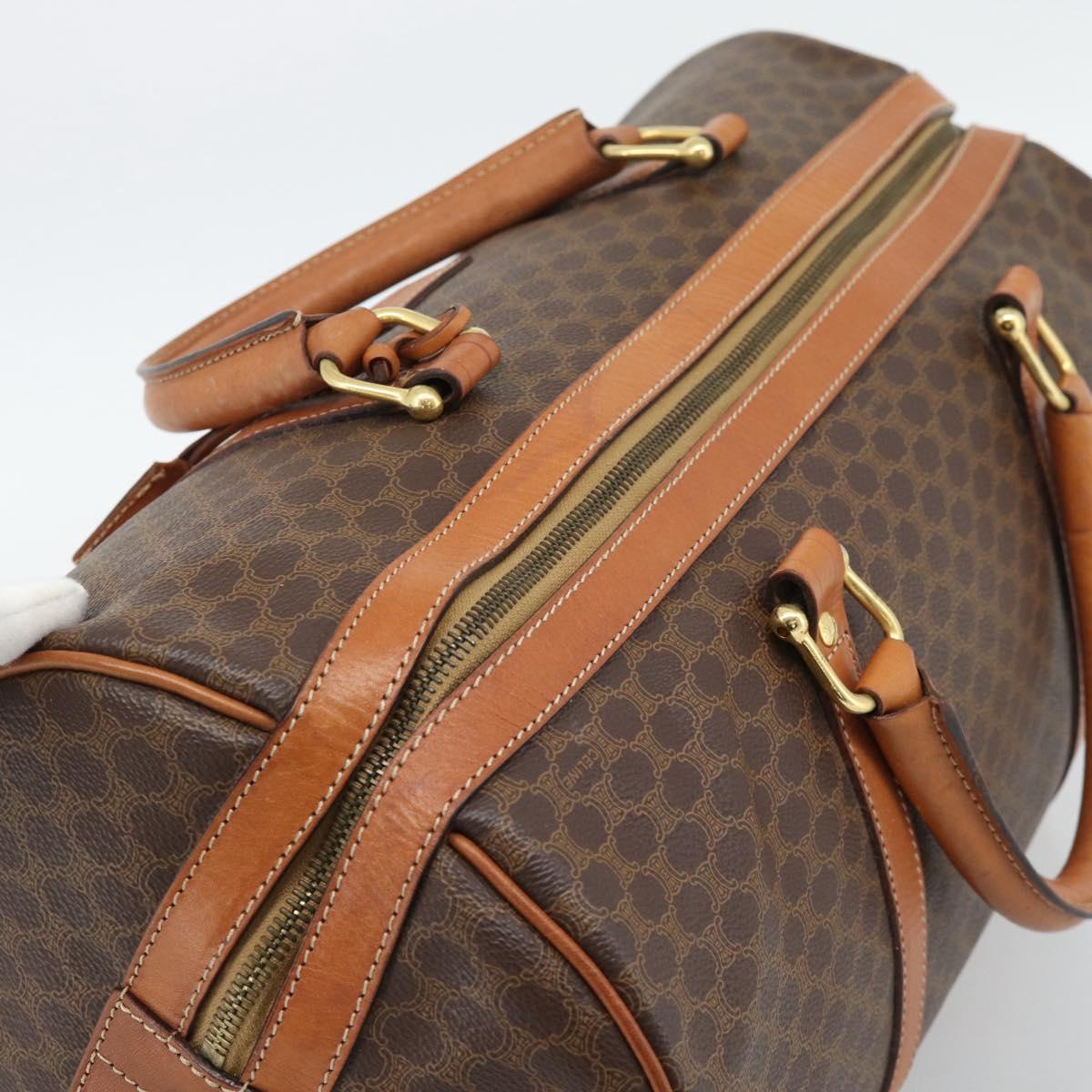 CELINE Macadam Boston Bag PVC Leather Brown Gold Tone Auth ep15169 - Jerrillo image 6