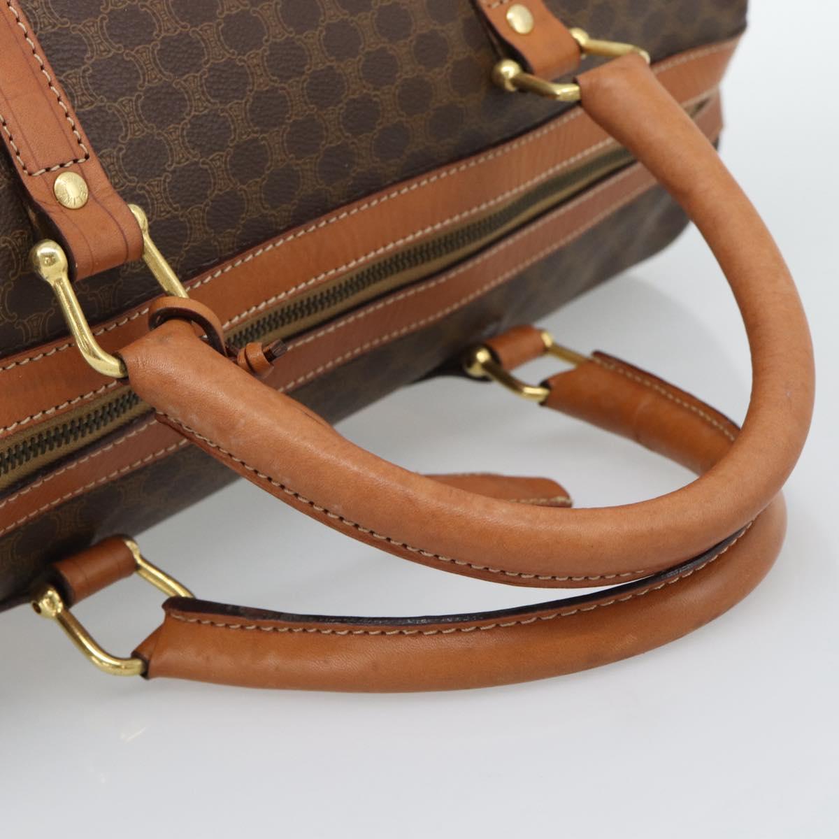 CELINE Macadam Boston Bag PVC Leather Brown Gold Tone Auth ep15169 - Jerrillo image 7