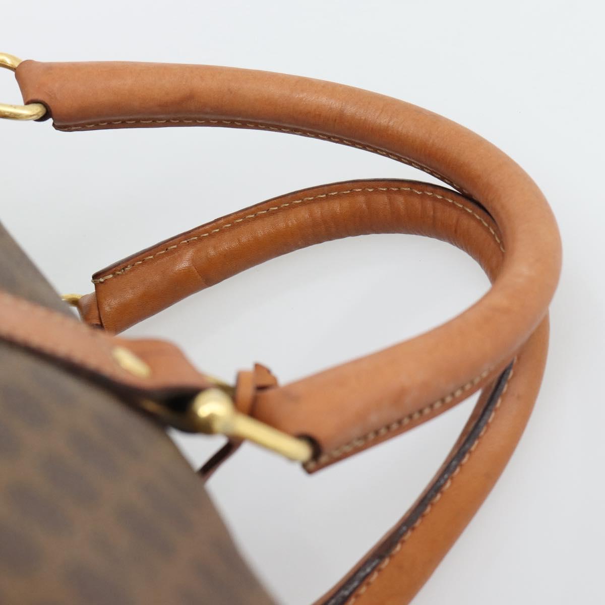 CELINE Macadam Boston Bag PVC Leather Brown Gold Tone Auth ep15169 - Jerrillo image 8