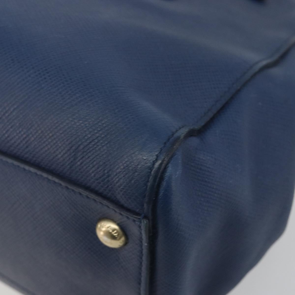 PRADA Hand Bag Leather Blue Gold Tone Auth ep15244 - Jerrillo image 9
