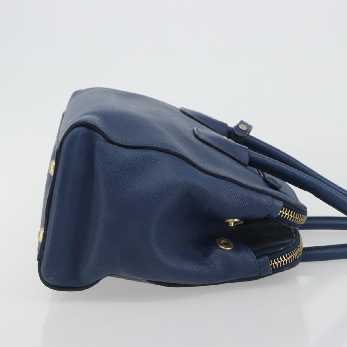 PRADA Hand Bag Leather Blue Gold Tone Auth ep15244 - Jerrillo image 3