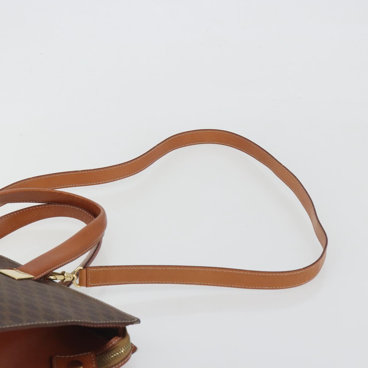 CELINE Macadam Hand Bag PVC Leather 2way Brown Gold Tone Auth ep15253 - Jerrillo image 10