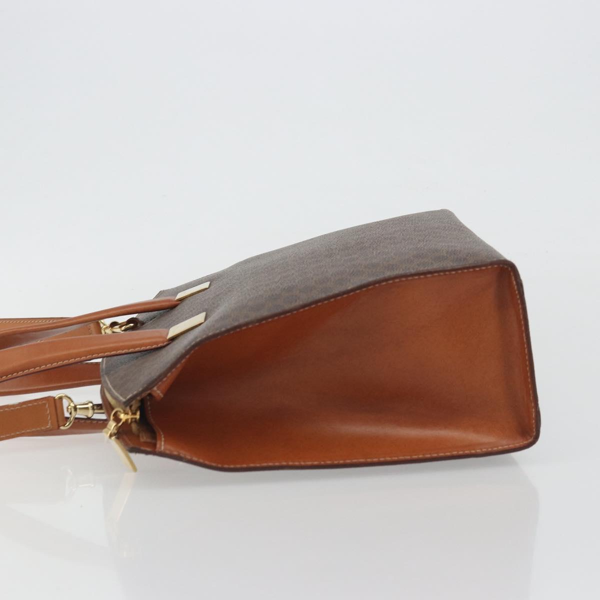 CELINE Macadam Hand Bag PVC Leather 2way Brown Gold Tone Auth ep15253 - Jerrillo image 5