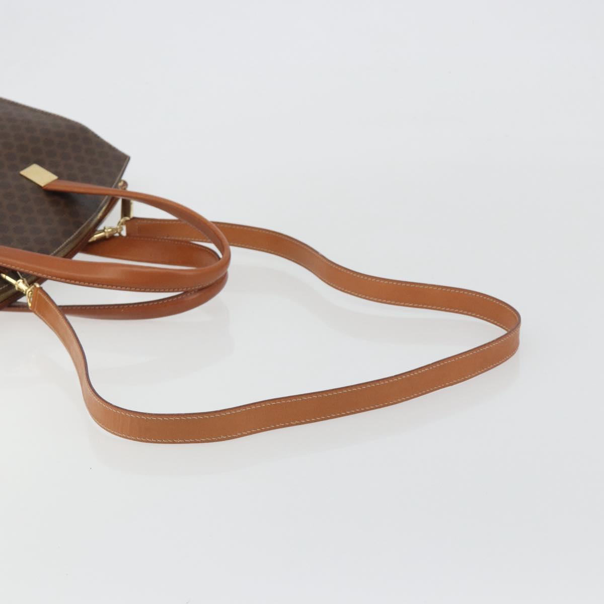 CELINE Macadam Hand Bag PVC Leather 2way Brown Gold Tone Auth ep15253 - Jerrillo image 9