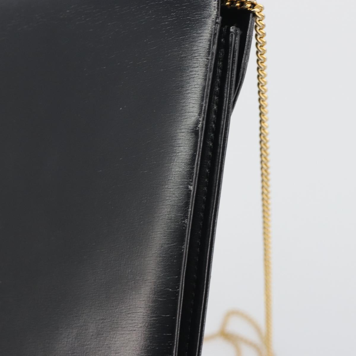 Christian Dior Chain Shoulder Bag Leather Black Gold Tone Auth ep15258 - Jerrillo image 8
