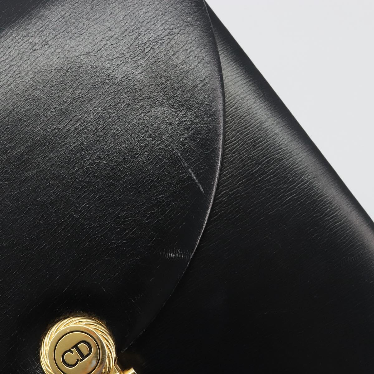 Christian Dior Chain Shoulder Bag Leather Black Gold Tone Auth ep15258 - Jerrillo image 10