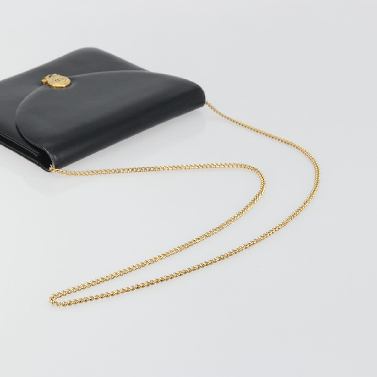 Christian Dior Chain Shoulder Bag Leather Black Gold Tone Auth ep15258 - Jerrillo image 7