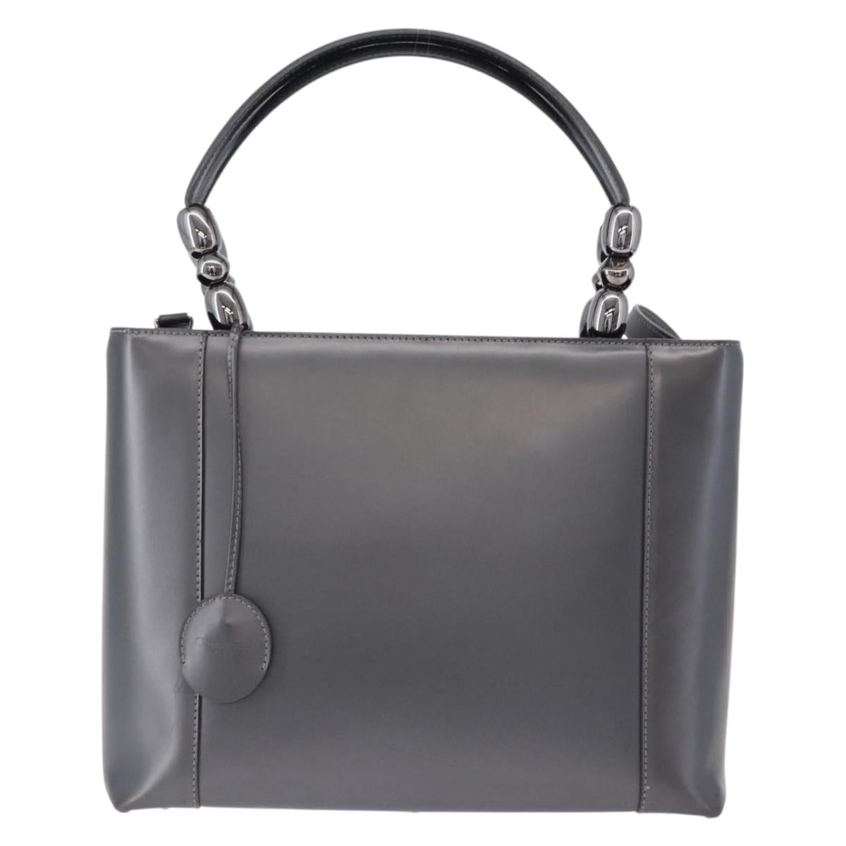 Christian Dior Maris Pearl Hand Bag Patent 2way Gray Silver Auth ep15303V - Jerrillo image 2